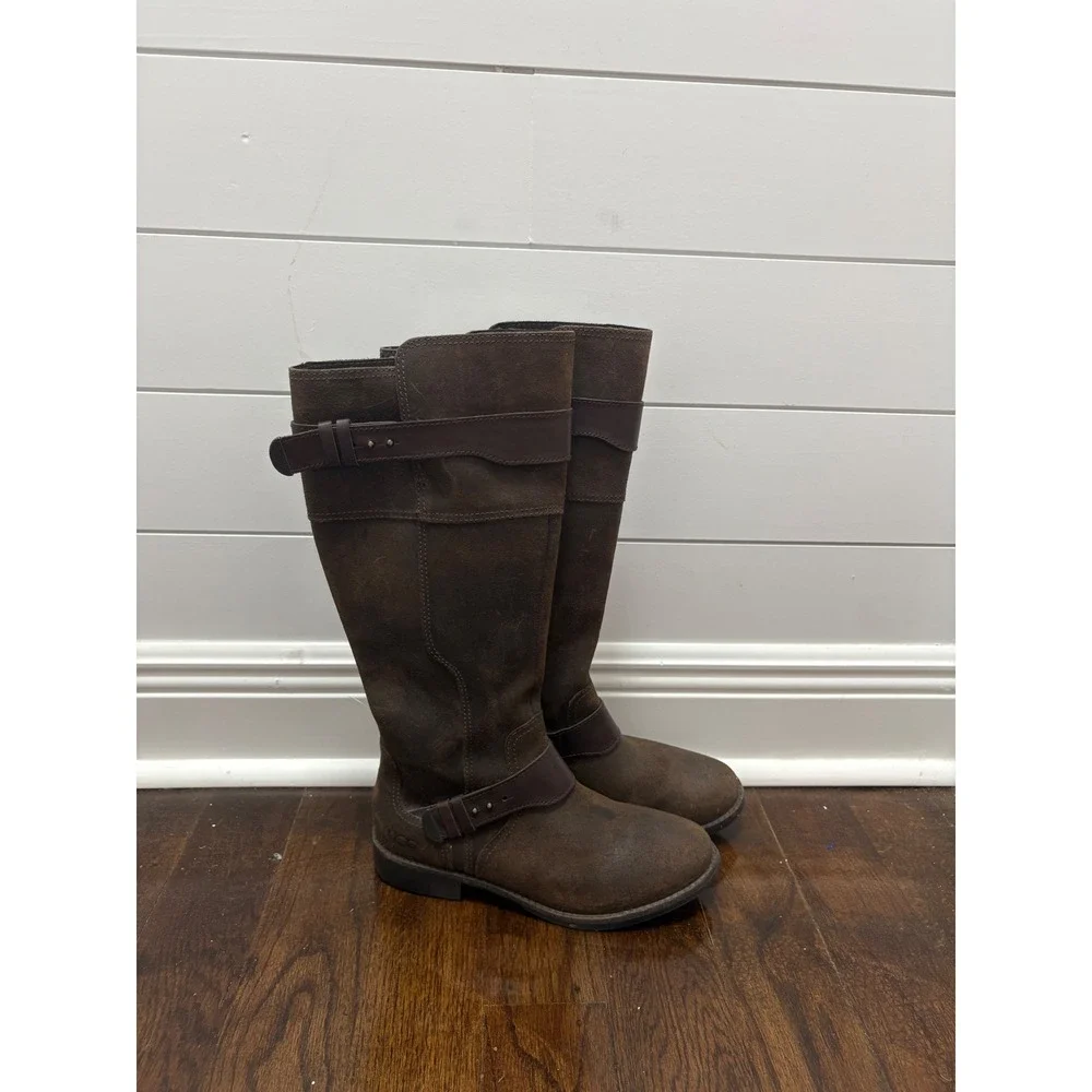 Ugg Dayle Size 9 Tall Color Brown Women Boots 1007671 Leather Knee Equestrian